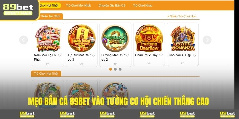 Mẹo bắn cá 89BET vào tường cơ hội chiến thắng cao 